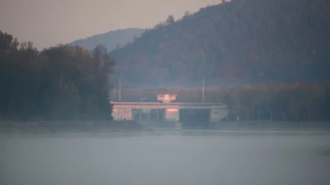 Cargo ship on the danube river Stock Footage 164141689