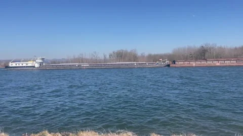 Cargo ship on the danube river Stock-Footage 228368120