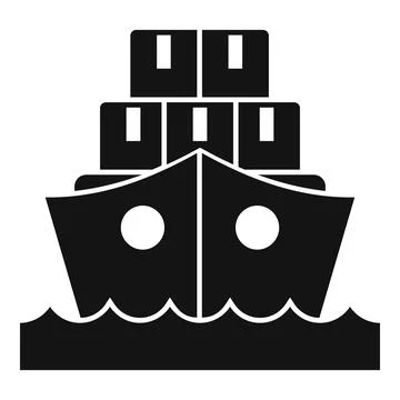 Cargo ship delivery icon simple vector. Vehicle parcel 스톡 일러스트