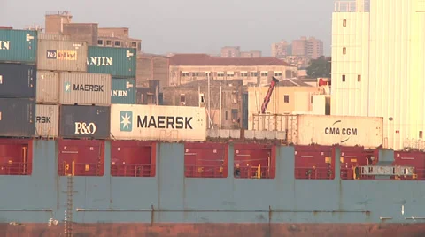 Cargo ship enter Catania Port. Stock Footage 30444823