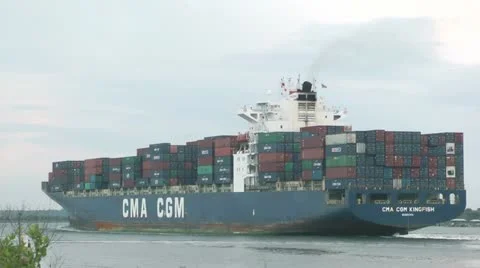 Cargo Ship Stock Footage 10901166