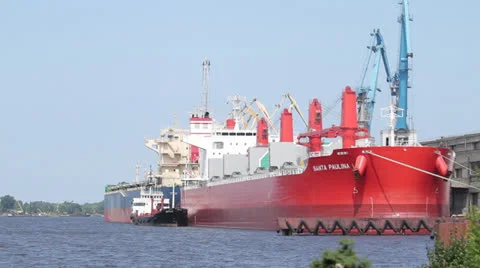 Cargo Ship Stock Footage 26640971