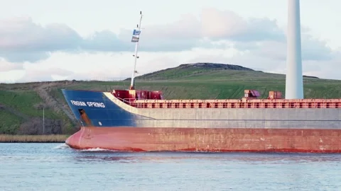 Cargo ship Frisian Spring Stock Footage 232234271