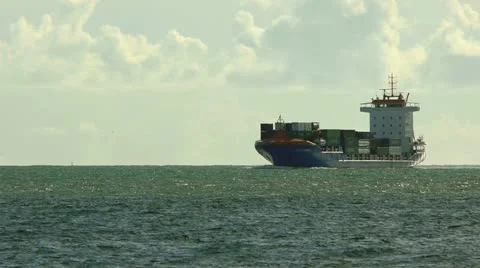 Cargo Ship FULL HD Stock Footage 10917884