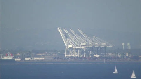 Cargo Ship Harbor Stock Footage 37405933