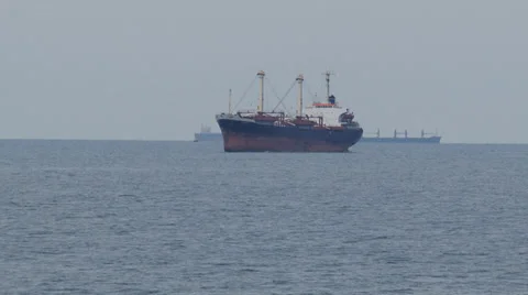 Cargo ship on the high seas Stock Footage 29905298