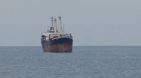Cargo ship on the high seas Stock Footage 29906523