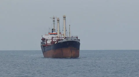 Cargo ship on the high seas Stock Footage 29907825