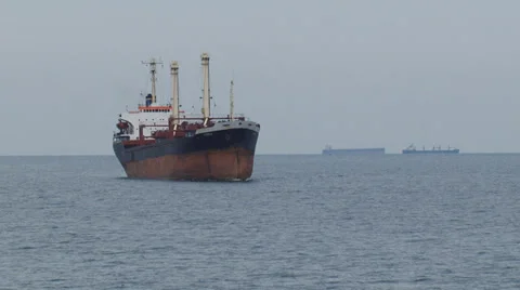 Cargo ship on the high seas Stock Footage 29909939