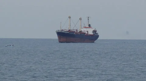 Cargo ship on the high seas Stock Footage 29911664