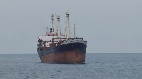 Cargo ship on the high seas Stock Footage 29912466