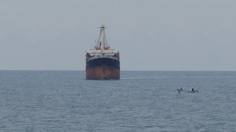 Cargo ship on the high seas Stock Footage 29914023