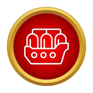 Cargo ship icon delivering global logistics and maritime transport Illustrazione stock