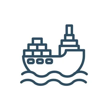 Cargo ship icon in different style vector illustration. two colored and black Stock Illustration