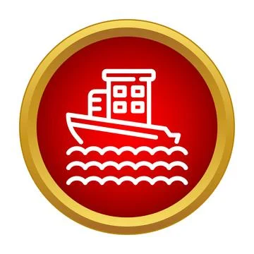 Cargo ship icon illustrating global maritime transport logistics Stock Illustration