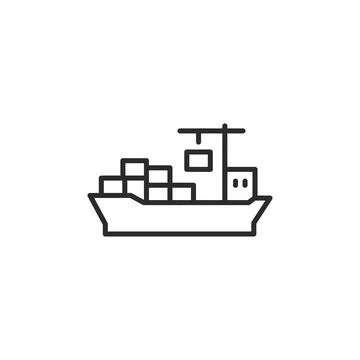 Cargo Ship Icon Stock Illustration