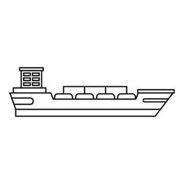 cargo ship clip art black and white