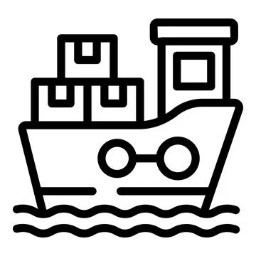 Cargo ship icon outline vector. Storage logistic Stock Illustration