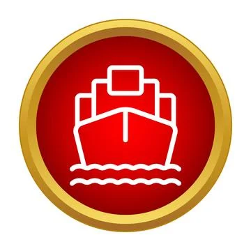 Cargo ship icon representing global maritime logistics Stock Illustration