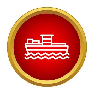 Cargo ship icon representing global shipping and logistics Stock Illustration