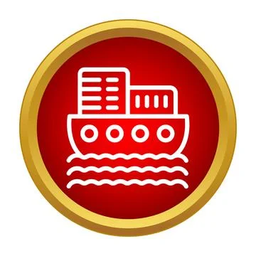 Cargo ship icon showing global container shipping logistics Stock Illustration