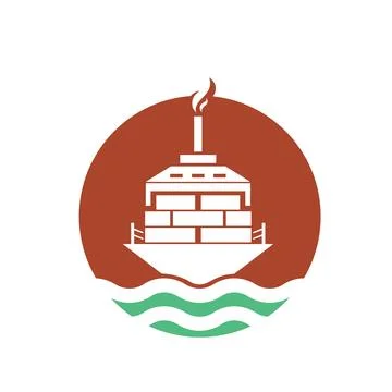 Cargo ship icon vector design template Illustrazione stock