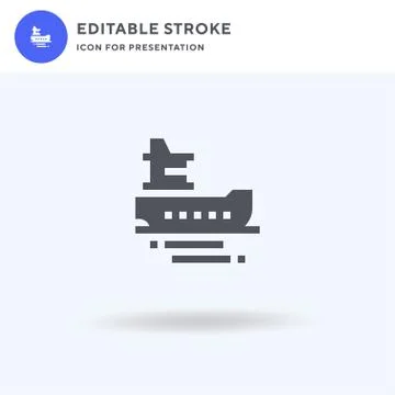 Cargo Ship icon vector, filled flat sign, solid pictogram isolated on white,  Stockillustratie