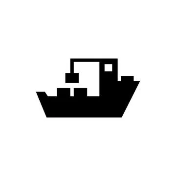 Cargo ship icon on a white background. Vector illustration Stock Illustration