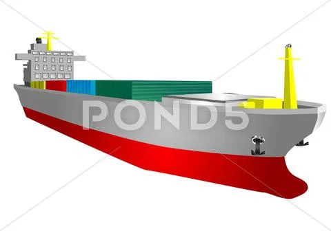Cargo ship Stock Illustration