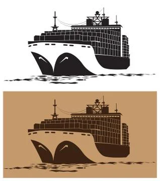 Cargo ship Illustrazione stock