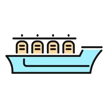 Cargo ship importing goods container freight transport icon Illustrazione stock