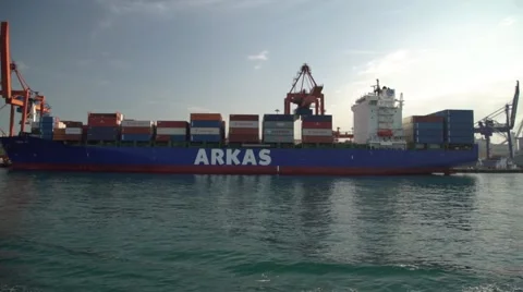 Cargo Ship in Istanbul Stock Footage 63880170