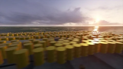 Cargo ship leaving Stock Footage 83717775