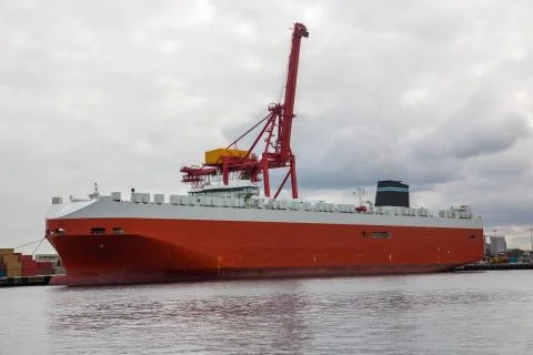Cargo ship load containers Stock Photos