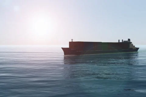 Cargo Ship with Load Stock Footage 843225