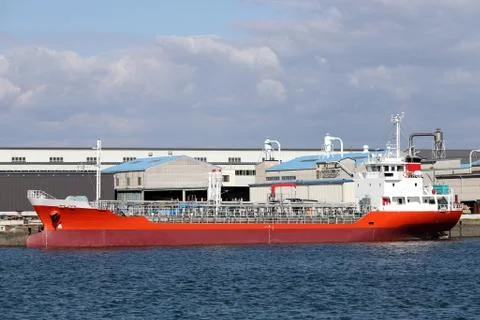 Cargo ship loaded with freight Stock Photos