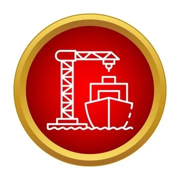 Cargo ship loading at port representing logistics Stock Illustration