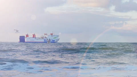 Cargo ship, logistic import and export transport industry Stock Footage 87884156