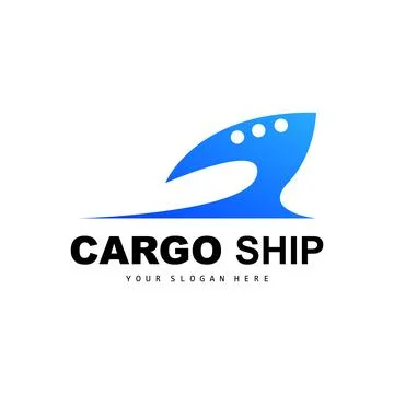 Cargo Ship Logo, Fast Cargo Ship Vector, Sailboat, Design For Ship Manufact.. Stock Illustration