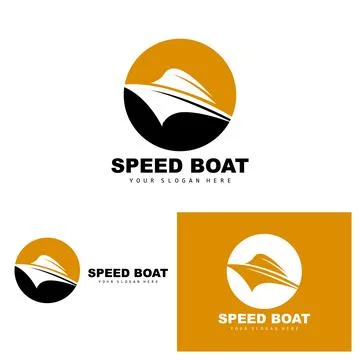 Cargo Ship Logo, Fast Cargo Ship Vector, Sailboat, Design For Ship Manufact.. Stock Illustration