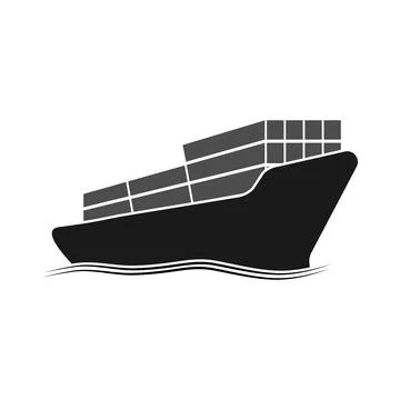 Cargo ship logo 库存插图