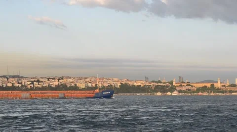 Cargo ship moving fast. Stock Footage 63802504