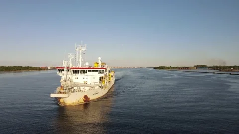 Cargo ship moving Stock Footage 159278002