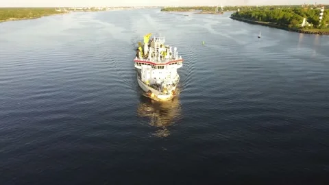 Cargo ship moving Stock Footage 159278190