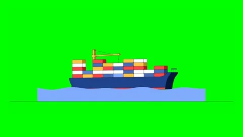 Cargo Ship Navigating Through Water With Stacked Containers Swaying Vídeo Stock 332149111
