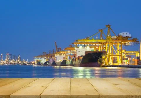 Cargo ship night Stock Photos