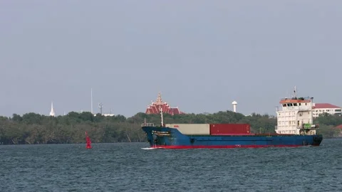 The Cargo Ship NP SAMUTSONGKHRAM Stock Footage 237524465