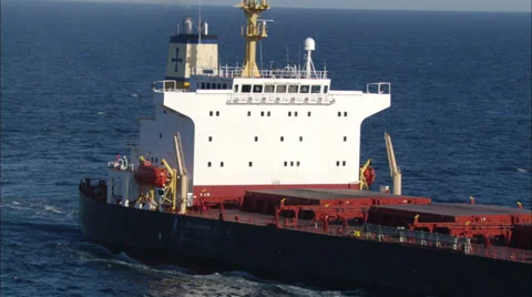 Cargo Ship Open Seas Stock Footage 37406141