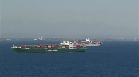 Cargo Ship Open Seas Stock Footage 37406234