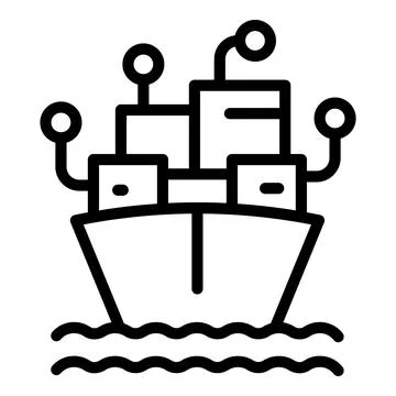 Cargo ship parcel tracking icon outline vector. Delivery box Stock-Illustration